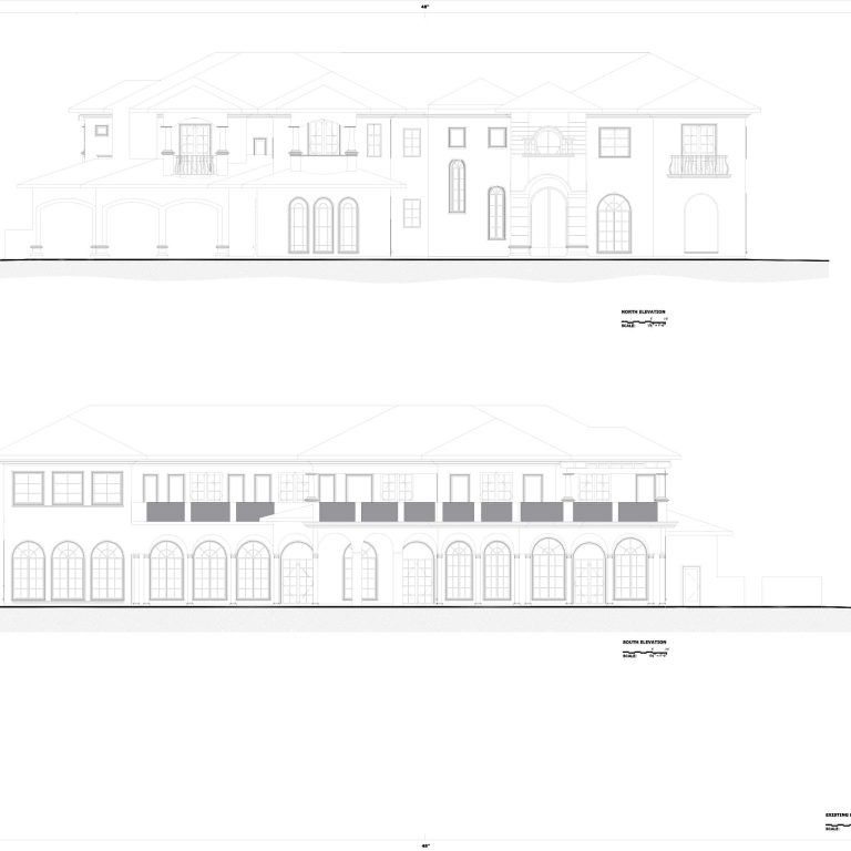 Elevation drawings, exterior elevations, Boca Raton, FL private residence, point cloud - Caldas Works as-built