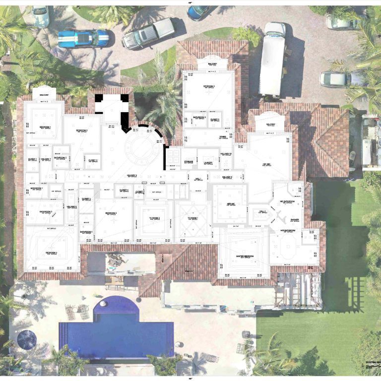 Boca Raton, FL private residence, point cloud, floor plan, house plans - Caldas Works as-built