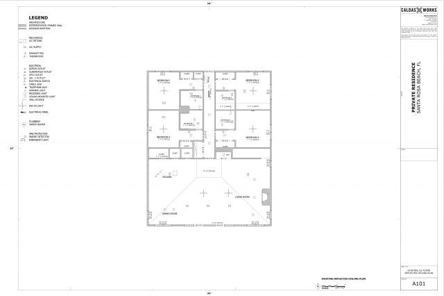 Reflected Ceiling Plan - Caldas Works - as-built survey