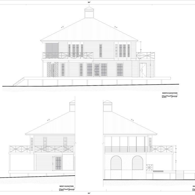 Bokeelia Private Residence, exterior elevations - Caldas Works, as-buit surveys