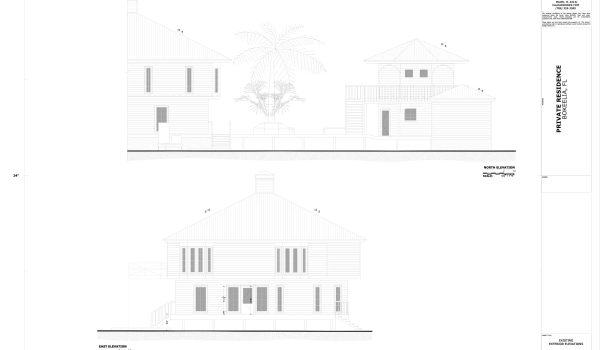 Bokeelia Private Residence, exterior elevation drawings - Caldas Works, as-buit surveys